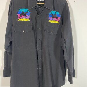 VTG Silver Spur Men's Cowboy Snap Western Shirt Size 17 1/2-34